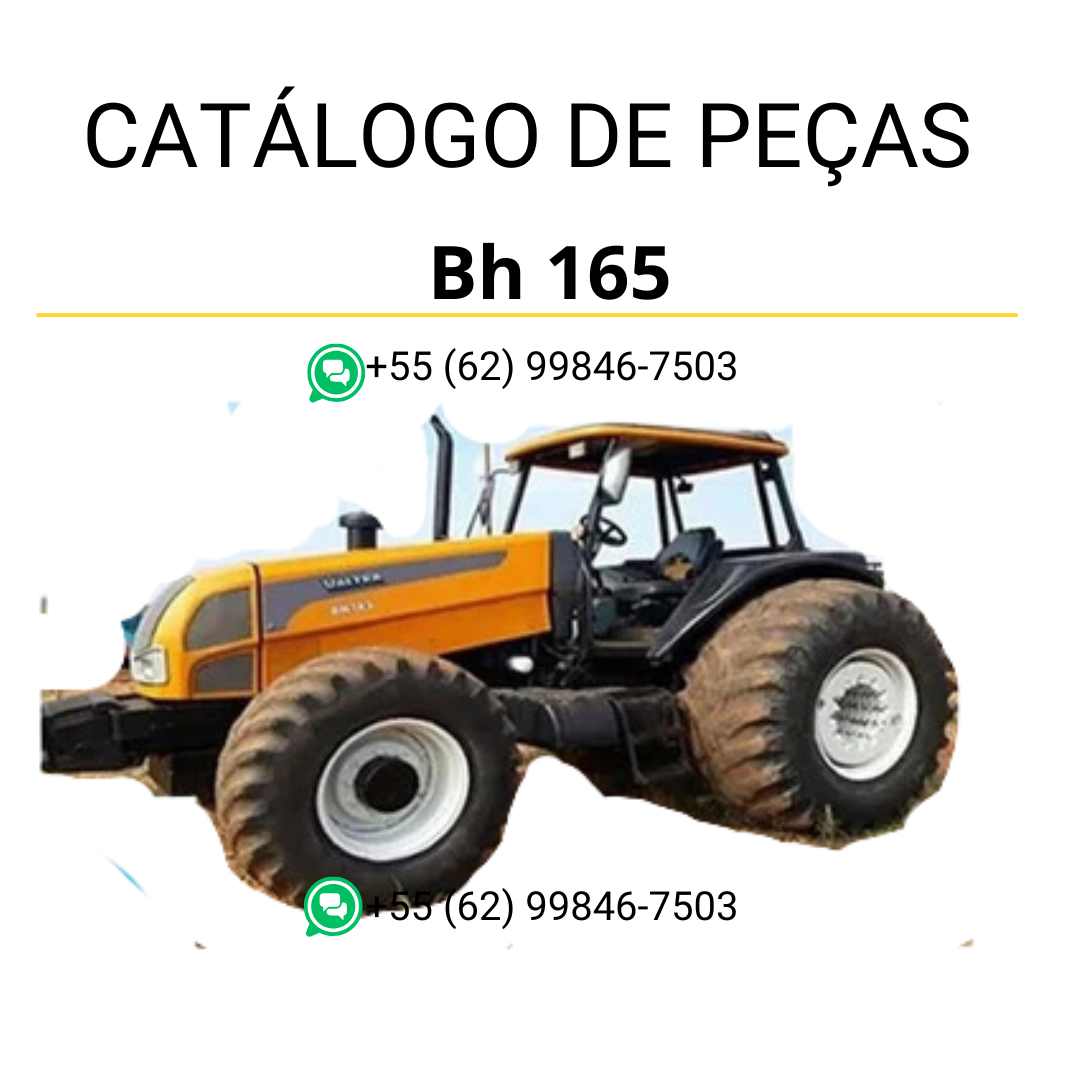 Catálogo de peças Valtra BH165 em PDF — contém diagramas técnicos completos, lista de componentes originais e informações detalhadas para manutenção e reposição do trator agrícola.