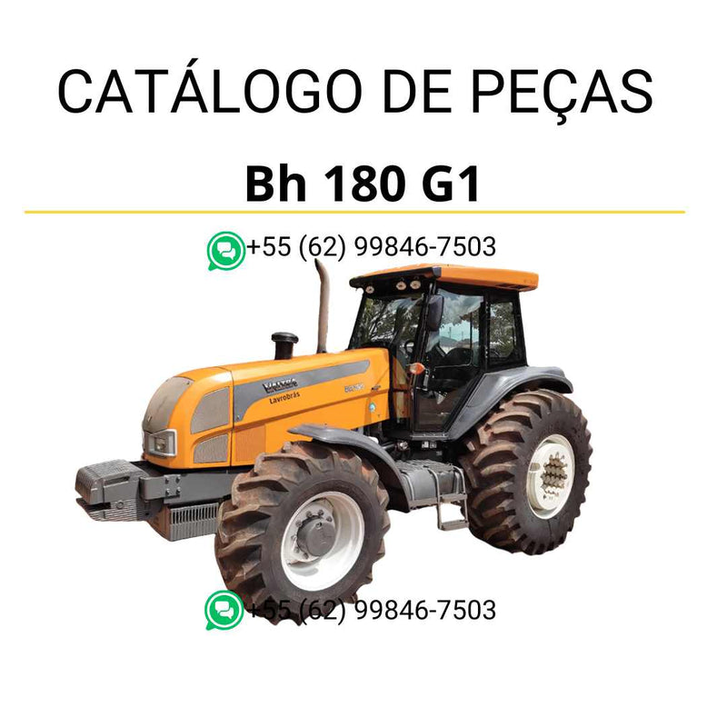 Catálogo de peças Valtra BH180 G1 em PDF — inclui diagramas técnicos detalhados, códigos originais e lista completa de componentes do trator para manutenção eficiente.