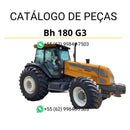 Catálogo de peças Valtra BH180 G3 em PDF — contém diagramas técnicos detalhados, códigos originais e lista completa de componentes para manutenção e reparo do trator agrícola.