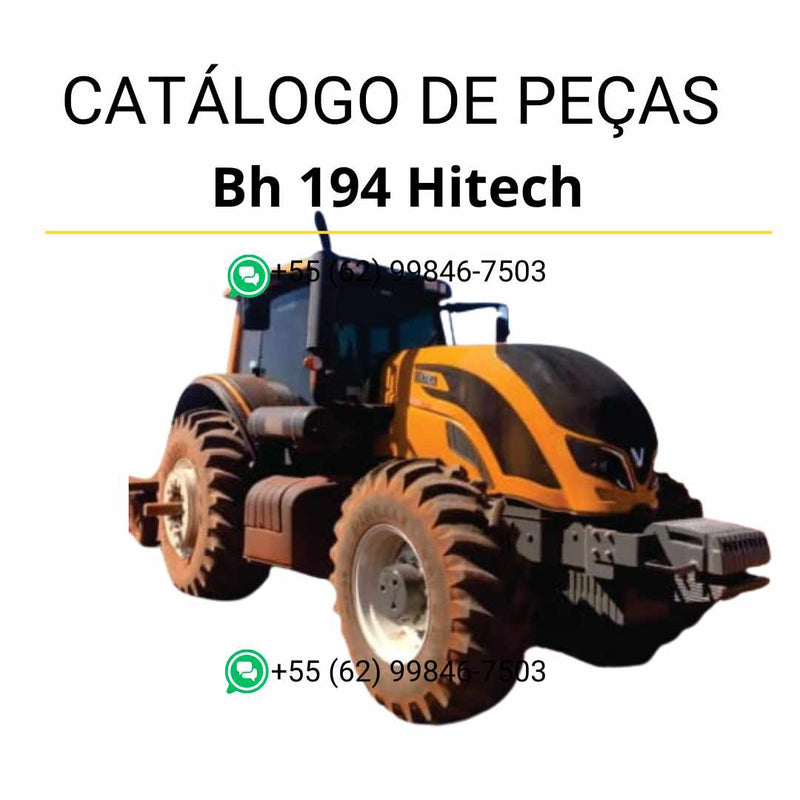 Catálogo de peças Valtra BH 194 Hitech em PDF — reúne diagramas técnicos completos, códigos originais e listas detalhadas de componentes para manutenção e reposição do trator agrícola.
