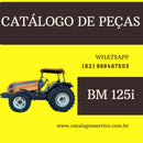 Explosão de componentes no Catálogo de Peças Valtra BM 125i em PDF, listas técnicas e códigos de identificação originais