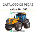 Catálogo de peças Valtra BM100 em PDF — contém diagramas detalhados, códigos originais e lista completa de componentes do trator agrícola para manutenção e reparo.