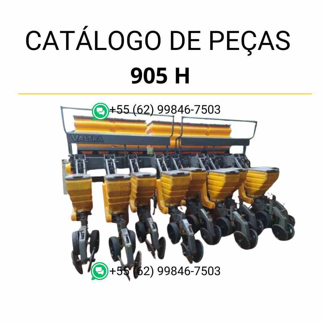 Catálogo de peças Valtra BP804 e BP905H/CF Hitech em PDF — guia técnico completo com diagramas ilustrados e lista detalhada de componentes originais da plantadora agrícola.