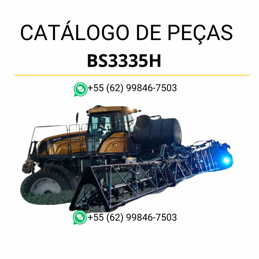 Catálogo de peças Valtra BS3335H em PDF — lista completa de componentes originais e diagramas técnicos detalhados do pulverizador agrícola.