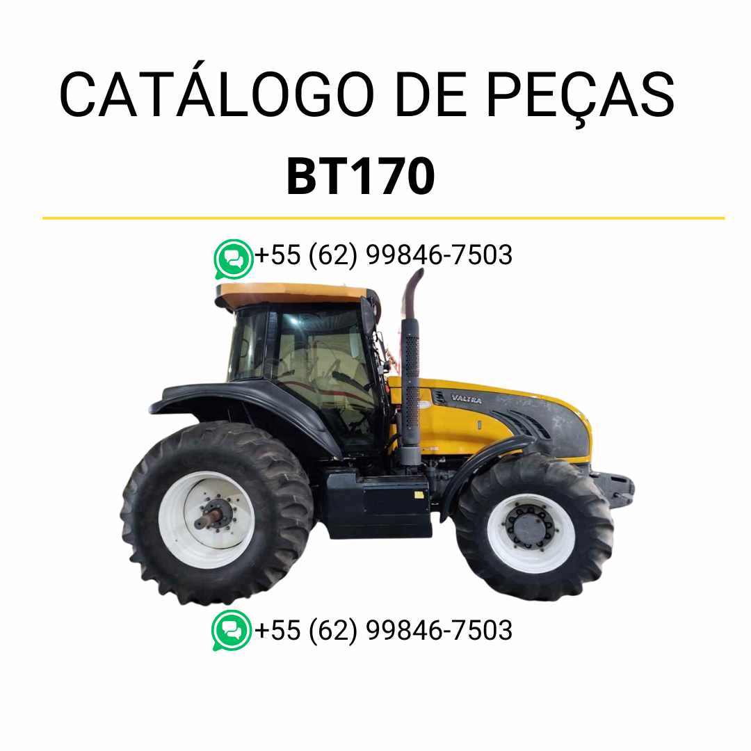 Catálogo de peças Valtra BT170 em PDF — lista completa de componentes originais com diagramas técnicos e códigos detalhados do trator.
