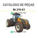 Catálogo de peças Valtra BT210 G1 em PDF — apresenta diagramas técnicos completos, lista de componentes originais e referências detalhadas para manutenção do trator agrícola.