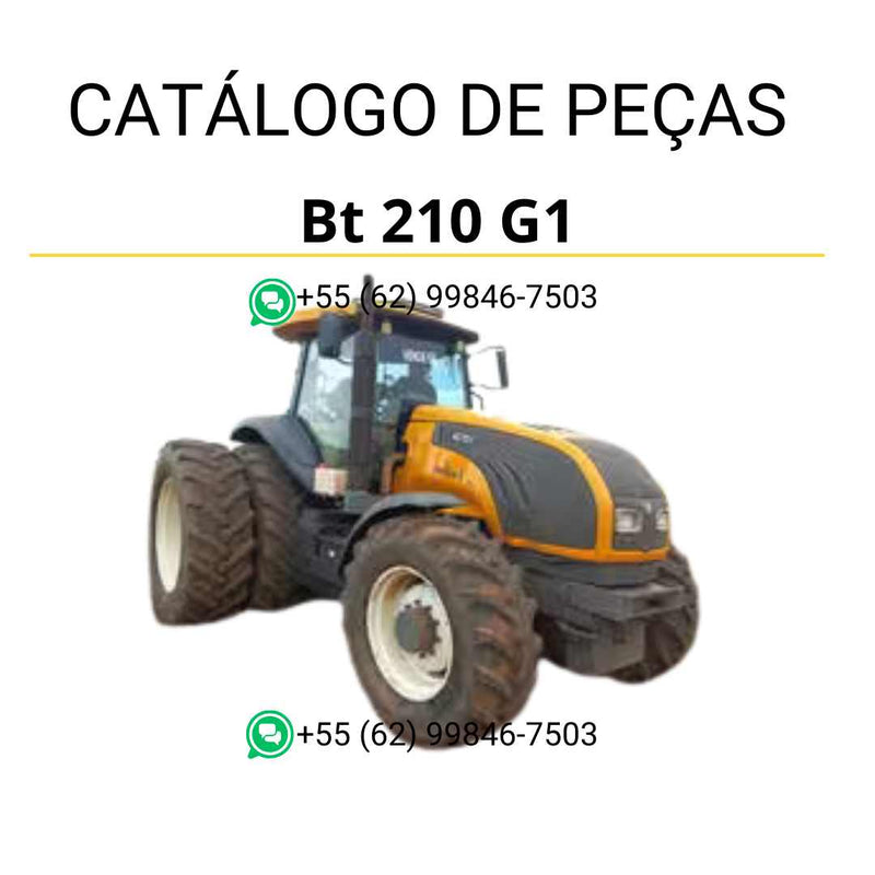 Catálogo de peças Valtra BT210 G1 em PDF — apresenta diagramas técnicos completos, lista de componentes originais e referências detalhadas para manutenção do trator agrícola.