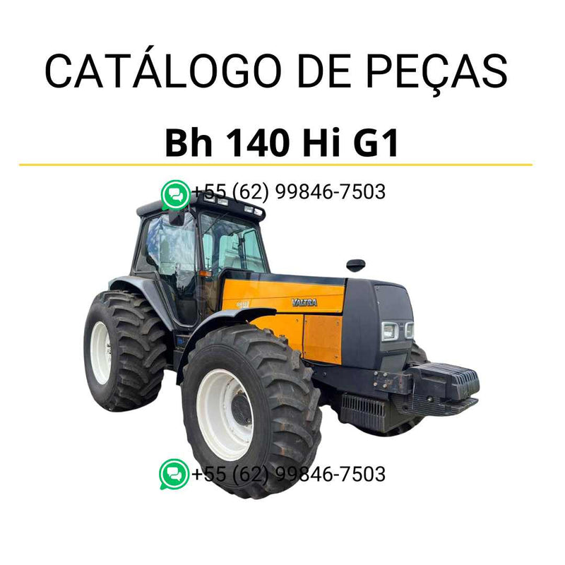 Catálogo de peças Valtra BH 140 Hi G1 em PDF — contém diagramas detalhados, códigos originais e instruções técnicas para manutenção completa do trator agrícola.