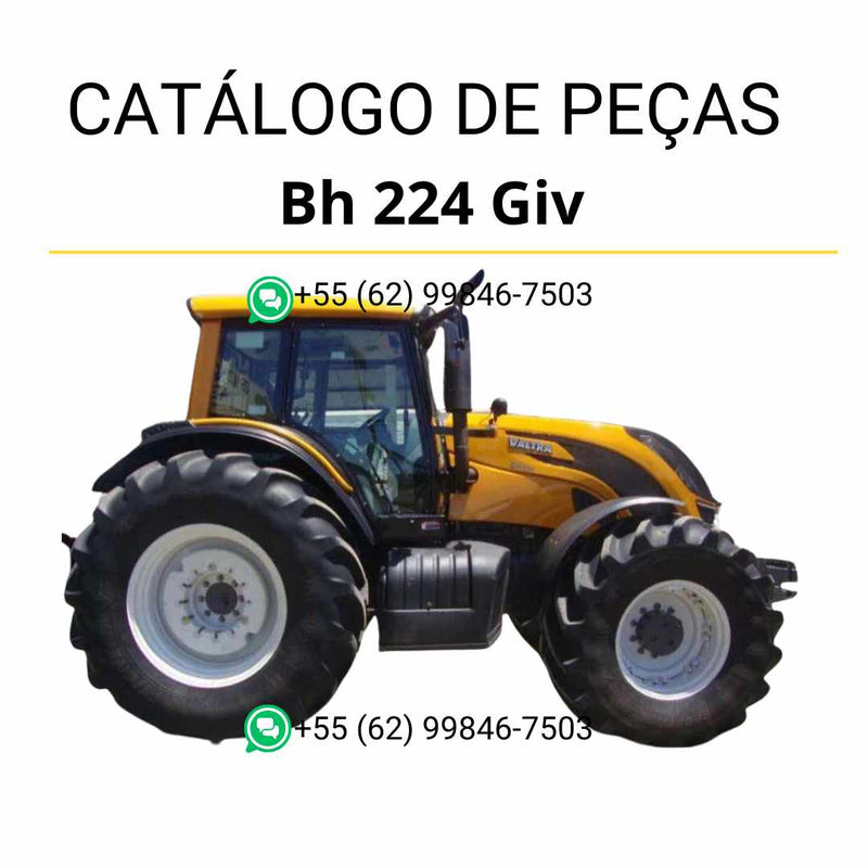 Catálogo de peças Valtra BH 224 GIV Tier 3 em PDF — contém diagramas técnicos, códigos originais e lista completa de componentes do trator agrícola Valtra.