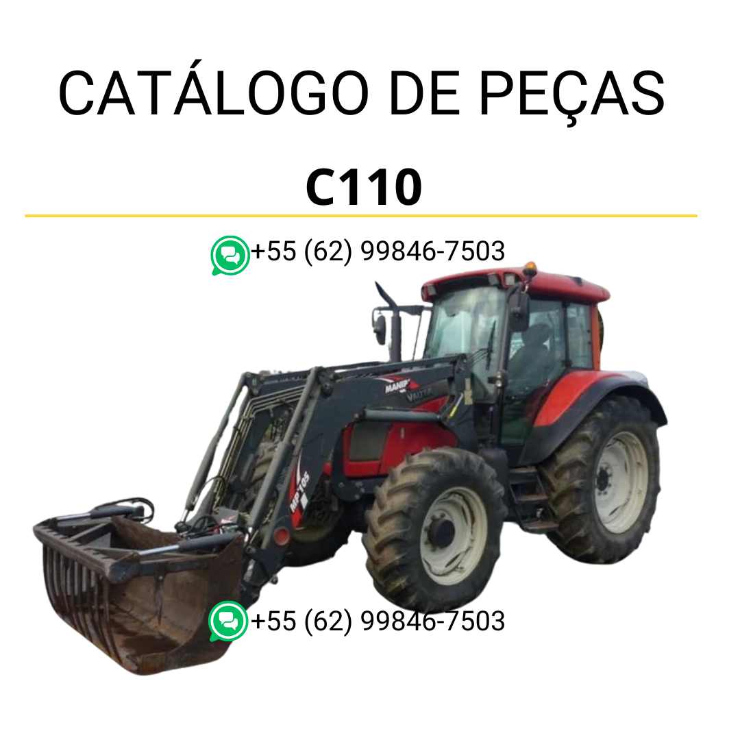 Catálogo de peças Valtra C110 (C Series) em PDF — reúne diagramas técnicos precisos, códigos de peças originais e lista detalhada para manutenção e reposição do trator agrícola.