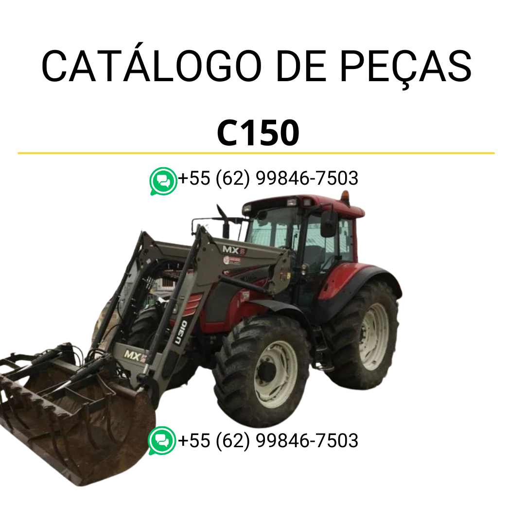Catálogo de peças Valtra C150 (C Series) em PDF — apresenta diagramas técnicos precisos, códigos originais e lista completa de componentes para manutenção e identificação do trator agrícola.