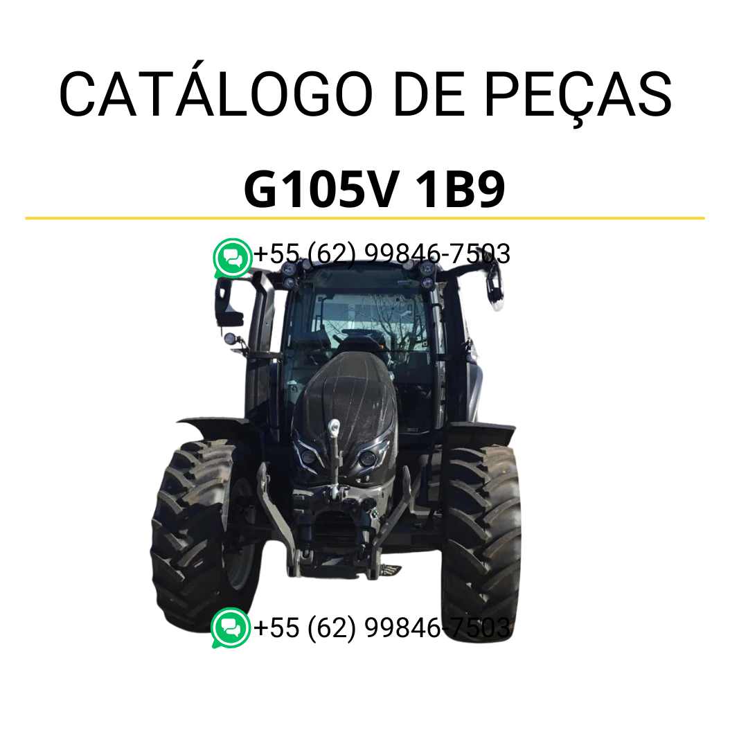 Catálogo de peças Valtra G105V (G5 Series) em PDF — inclui vistas explodidas, diagramas de montagem e lista completa de componentes originais para manutenção e reposição do trator agrícola.