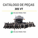Catálogo de peças Valtra Momentum 30S VT em PDF — contém diagramas técnicos detalhados, lista de componentes originais e instruções de montagem da plantadeira agrícola.