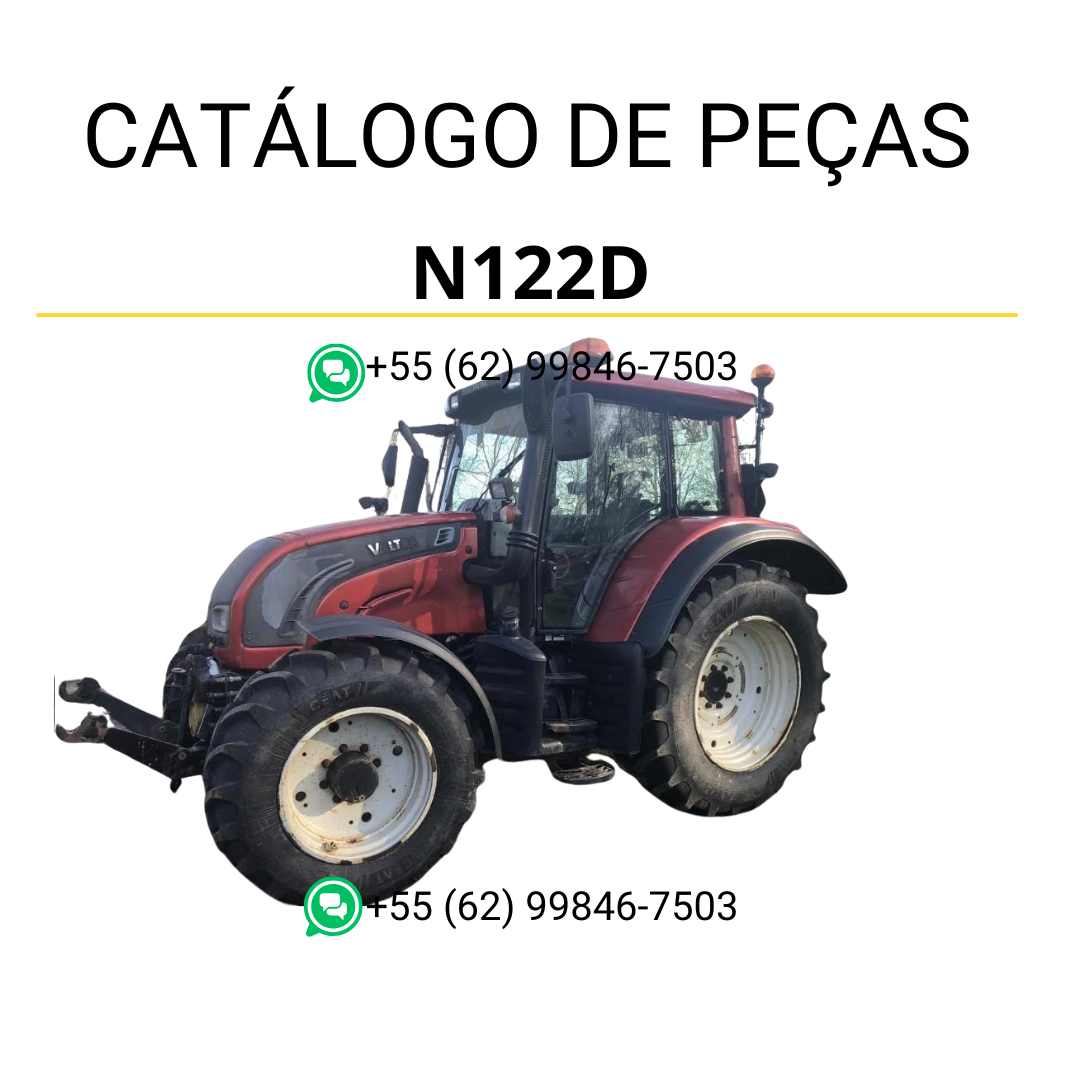 Catálogo de peças Valtra N122D (N2 Series) em PDF — contém diagramas detalhados, lista de componentes originais e ilustrações técnicas completas para manutenção e identificação das peças do trator agrícola.