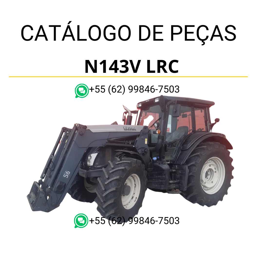 Catálogo de peças Valtra N143V LRC em PDF com ilustrações técnicas detalhadas e lista completa de componentes originais do trator.