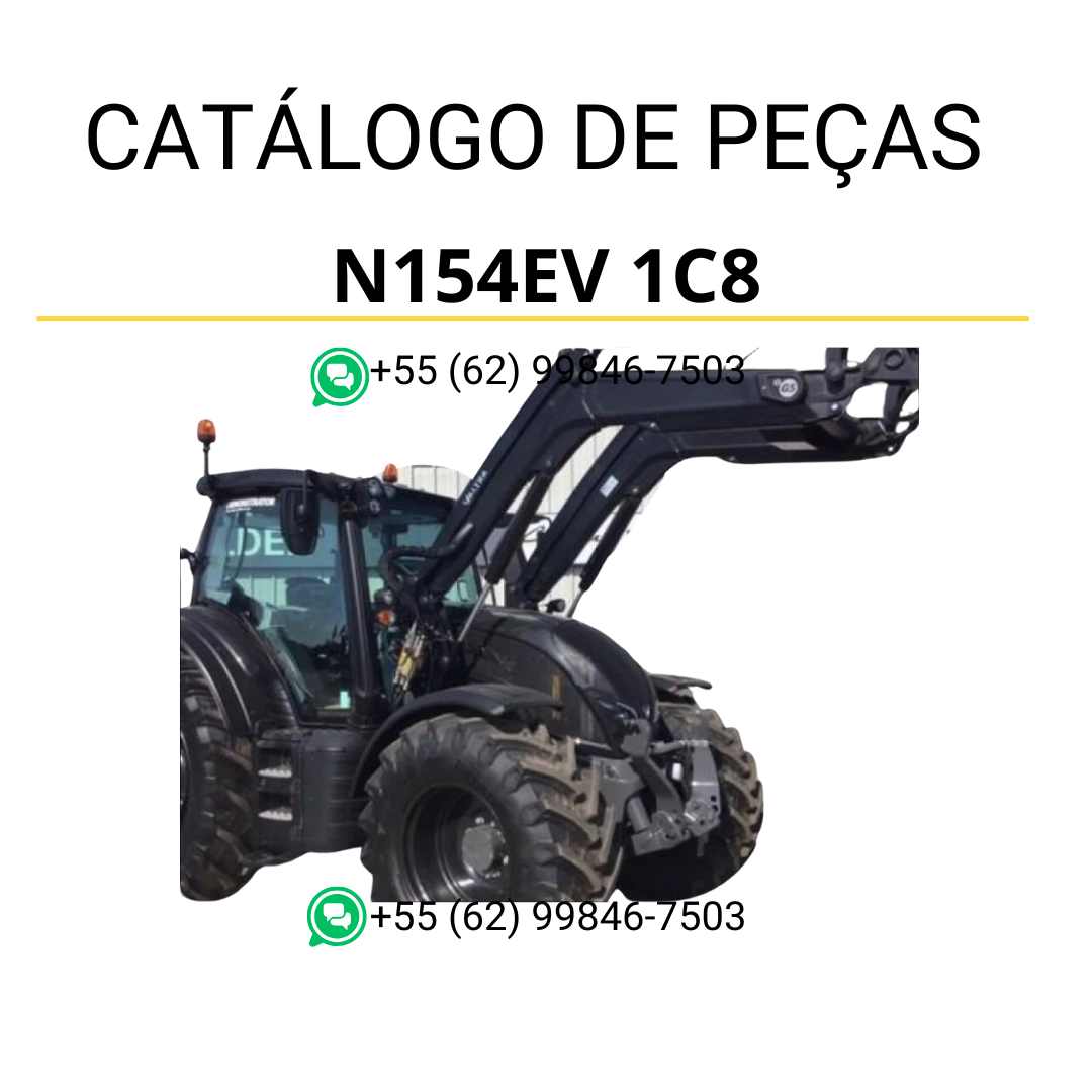 Catálogo de peças Valtra N154EV 1C8 em PDF com ilustrações técnicas detalhadas e lista completa de componentes originais do trator.