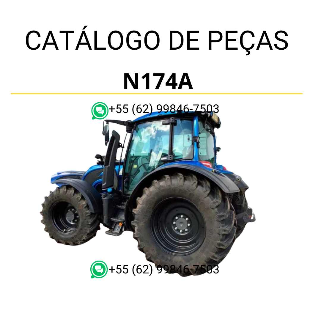 Catálogo de peças Valtra N174A N4 Series em PDF, contendo diagramas detalhados e relação completa dos componentes genuínos do trator.