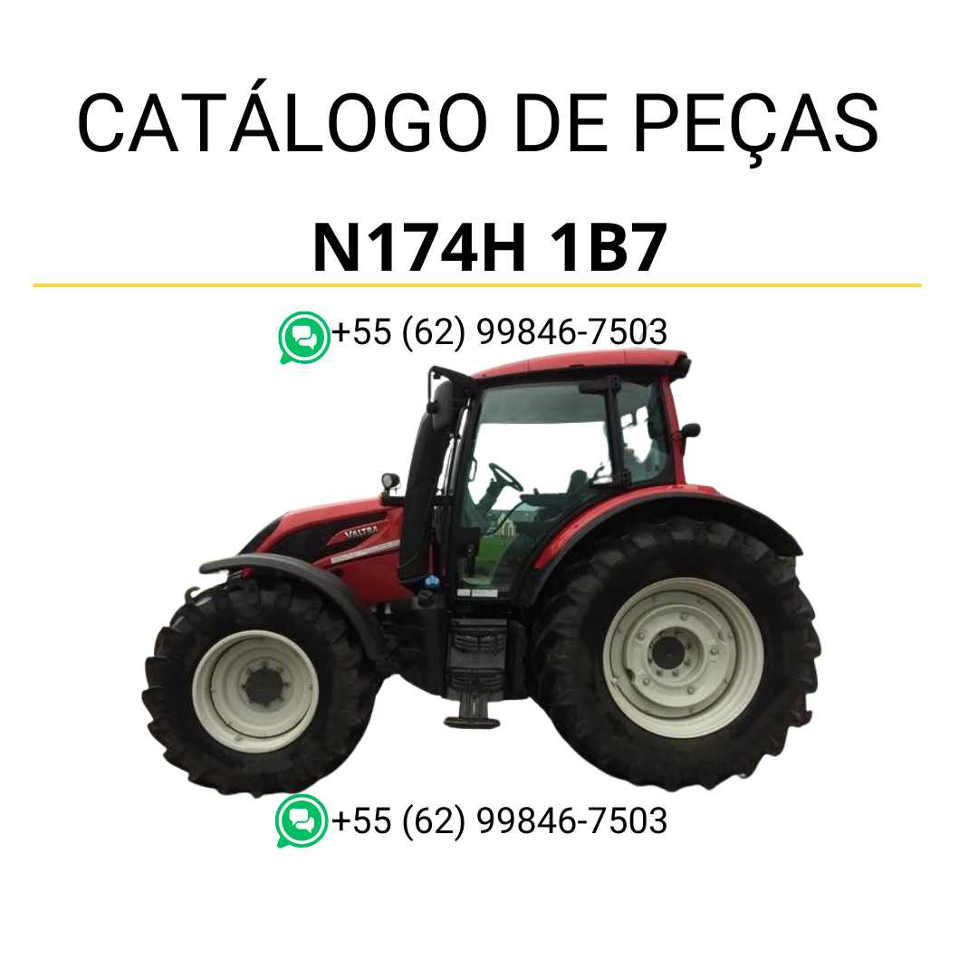 Catálogo de peças Valtra N174H 1B7 N4 Series em PDF, com diagramas detalhados e relação completa dos componentes originais do trator.