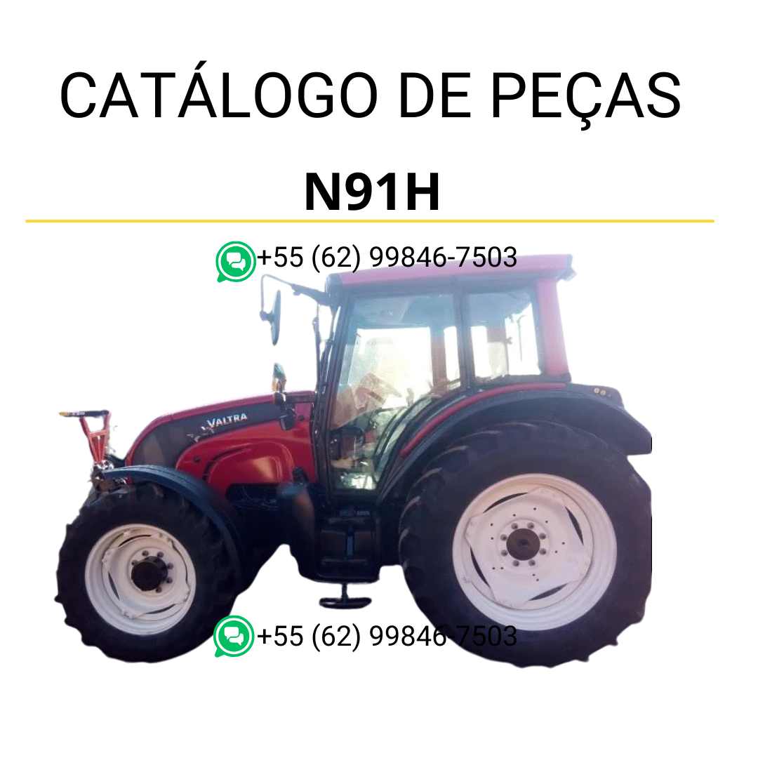 Catálogo de peças Valtra N91H da série N em PDF, com ilustrações técnicas detalhadas e relação completa dos componentes originais do trator.