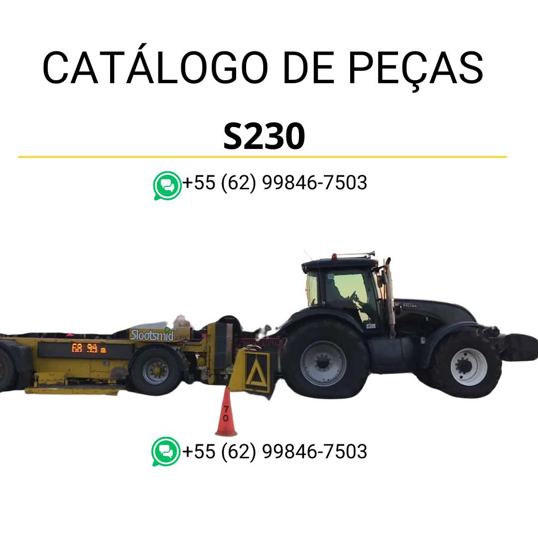 Catálogo de peças Valtra S230 da série S em PDF, com diagramas detalhados e lista completa de componentes originais do trator.