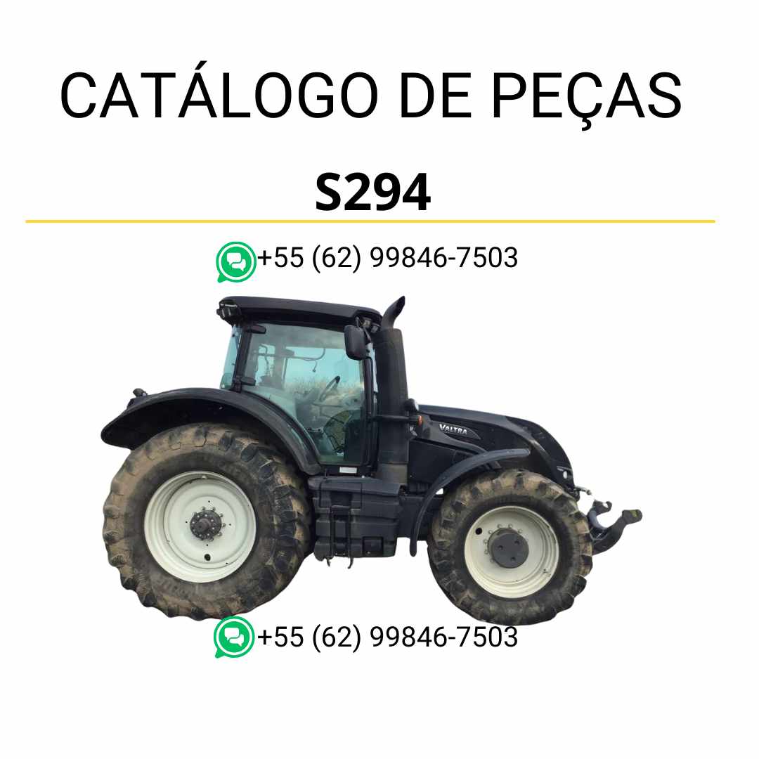 Catálogo de peças Valtra S294 em PDF, com ilustrações técnicas detalhadas e descrição completa dos componentes originais do trator.