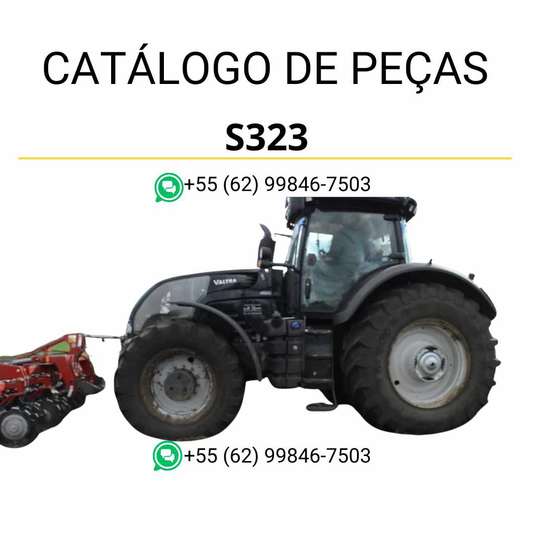Catálogo de peças Valtra S323 em PDF, com ilustrações técnicas detalhadas e lista completa dos componentes originais do trator.