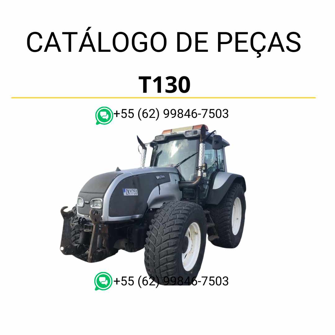 Catálogo de peças Valtra T130 T Series em PDF, com ilustrações técnicas e relação completa de componentes originais do trator.