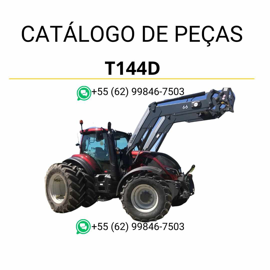 Catálogo de peças Valtra T144D T4 Series em PDF com diagramas técnicos completos e lista detalhada dos componentes originais do trator.