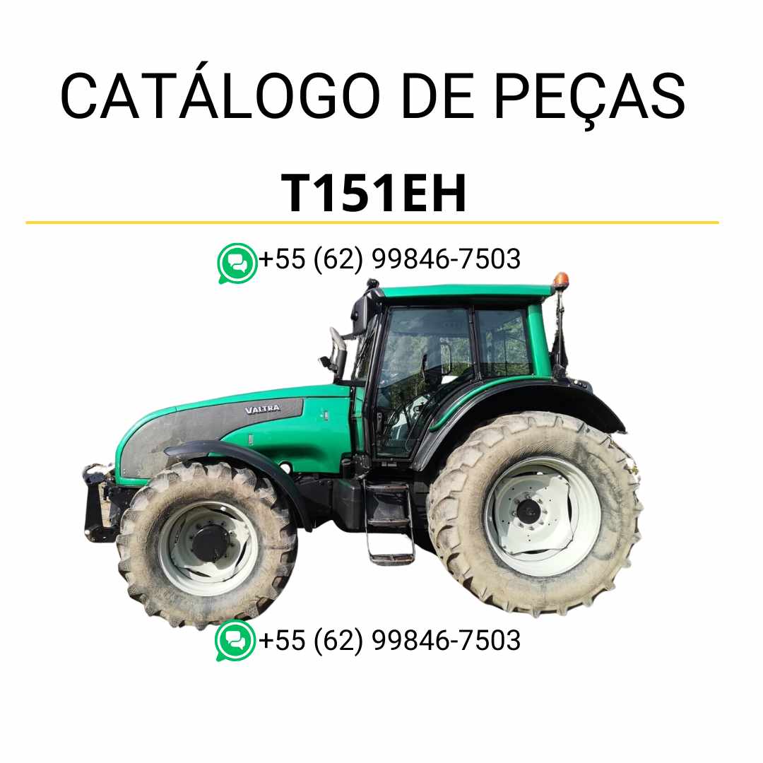 Catálogo de peças Valtra T151EH T1 Series em PDF com ilustrações técnicas detalhadas e identificação completa dos componentes originais do trator.