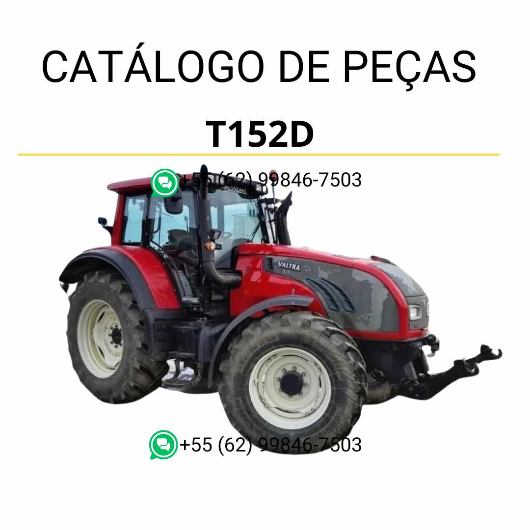 Catálogo de peças Valtra T152D T2 Series em PDF com diagramas técnicos completos e identificação detalhada dos componentes originais do trator.