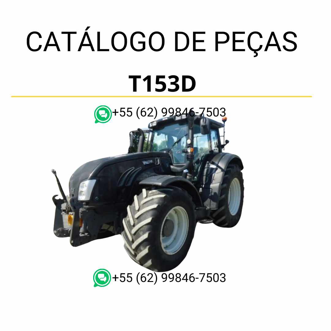 Catálogo de peças Valtra T153D T3 Series em PDF com diagramas ilustrativos e identificação completa dos componentes originais do trator.