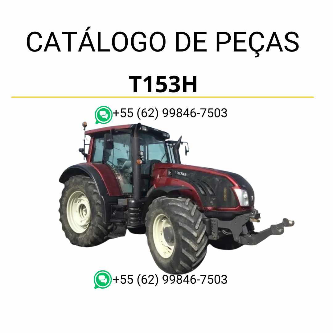 Catálogo de peças Valtra T153H T3 Series em PDF com ilustrações detalhadas e lista técnica completa dos componentes do trator.