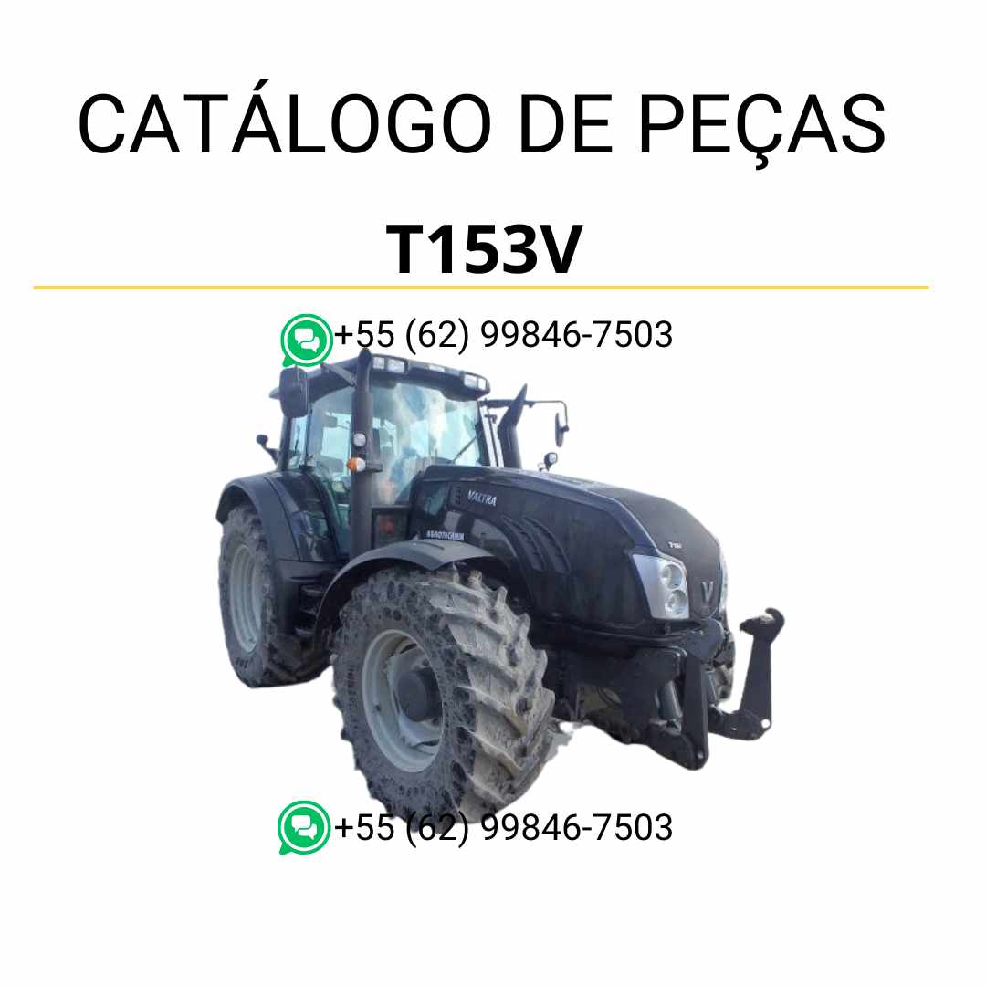 Catálogo de peças Valtra T153V T3 Series em PDF com diagramas técnicos e lista completa de componentes originais do trator.