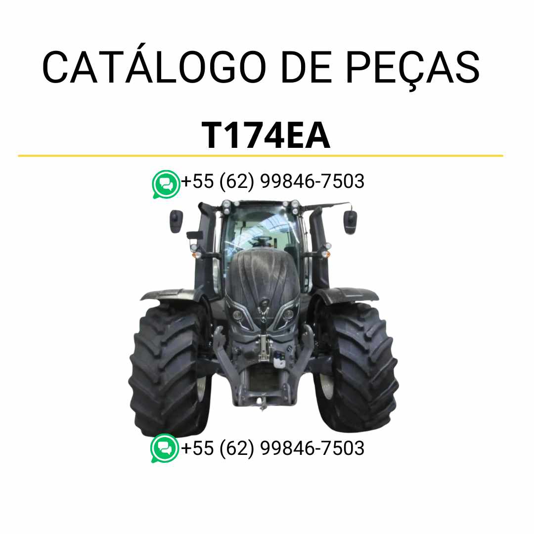 Catálogo de peças Valtra T174EA T4 Series em PDF com diagramas ilustrados e referências originais para manutenção precisa do trator.