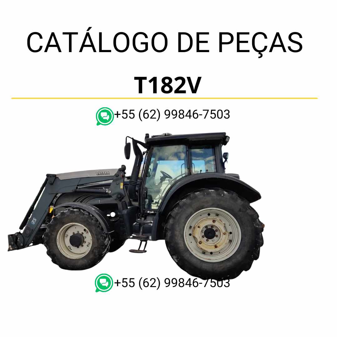 Catálogo de peças Valtra T182V T2 Series Trator em PDF — apresenta diagramas técnicos, vistas explodidas e lista completa de componentes originais para reparos e manutenção agrícola precisa.