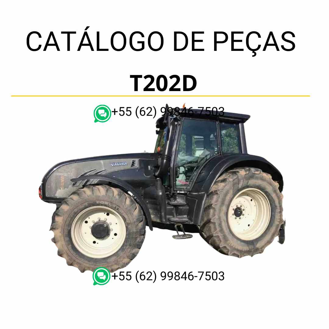 Catálogo de peças Valtra T202D T2 Series Trator em PDF — inclui vistas explodidas detalhadas, diagramas técnicos e lista completa de componentes originais para manutenção e identificação precisa das peças.