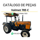 Catálogo de peças Valtra Valmet 785C em PDF — inclui diagramas detalhados, lista de componentes originais e referências técnicas completas para manutenção do trator agrícola.