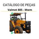 Catálogo de peças Valtra Valmet 885 com motor MWM em PDF — inclui diagramas técnicos detalhados, códigos originais e lista completa de componentes do trator agrícola.