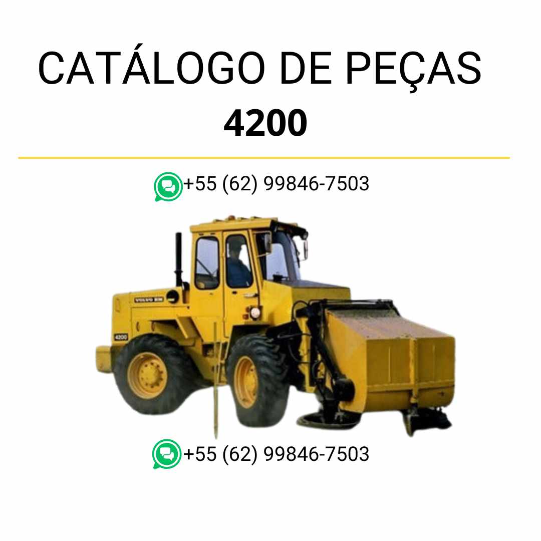 Catálogo de peças PDF da carregadeira Volvo 4200 BM em português, com diagramas técnicos, códigos e listas completas de componentes