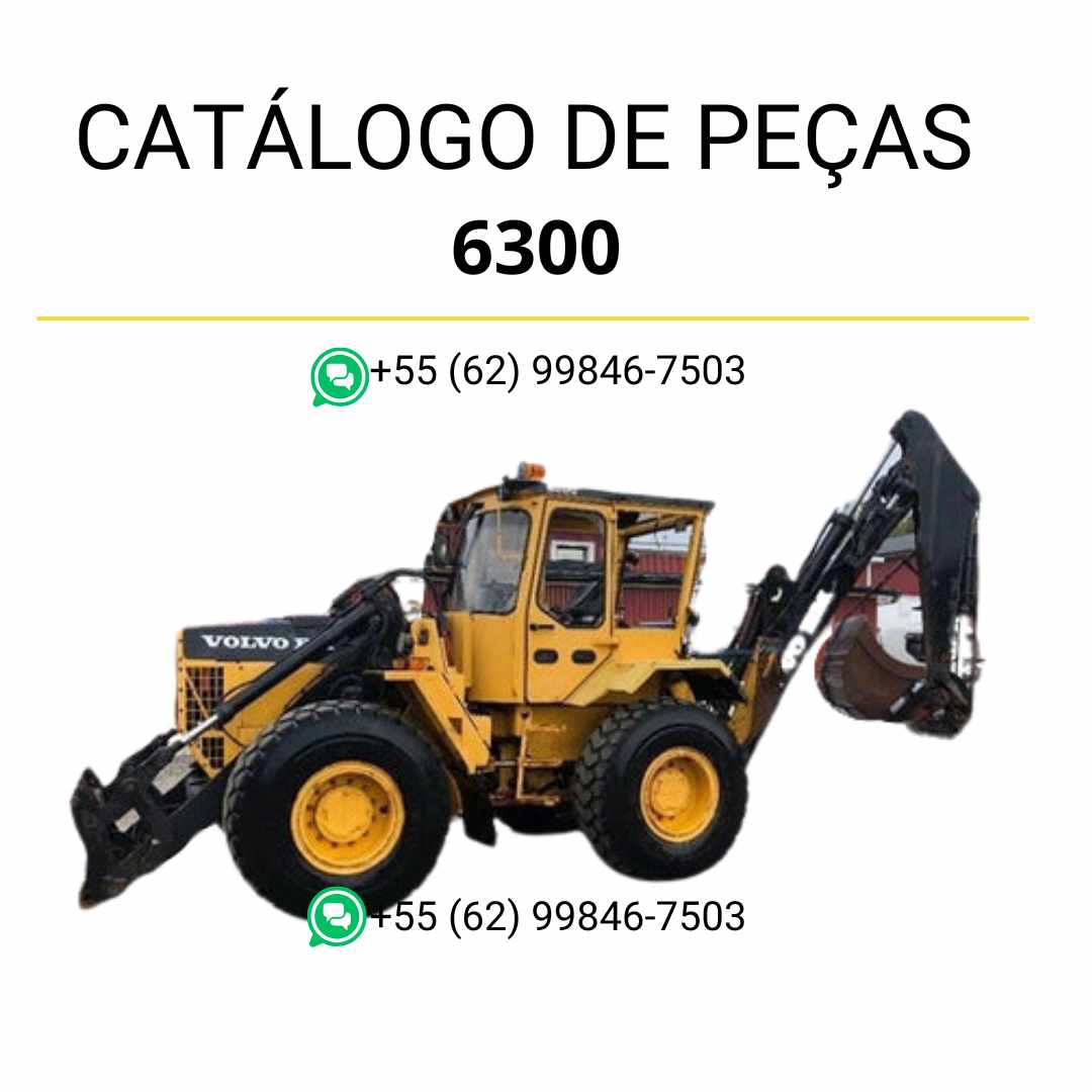 Catálogo de peças PDF da retroescavadeira Volvo 6300 BM com diagramas, códigos originais e conteúdo técnico em português