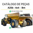 Catálogo de peças Volvo A25B 4x4 BM em PDF, conteúdo em português com listas de peças, códigos e diagramas técnicos completos