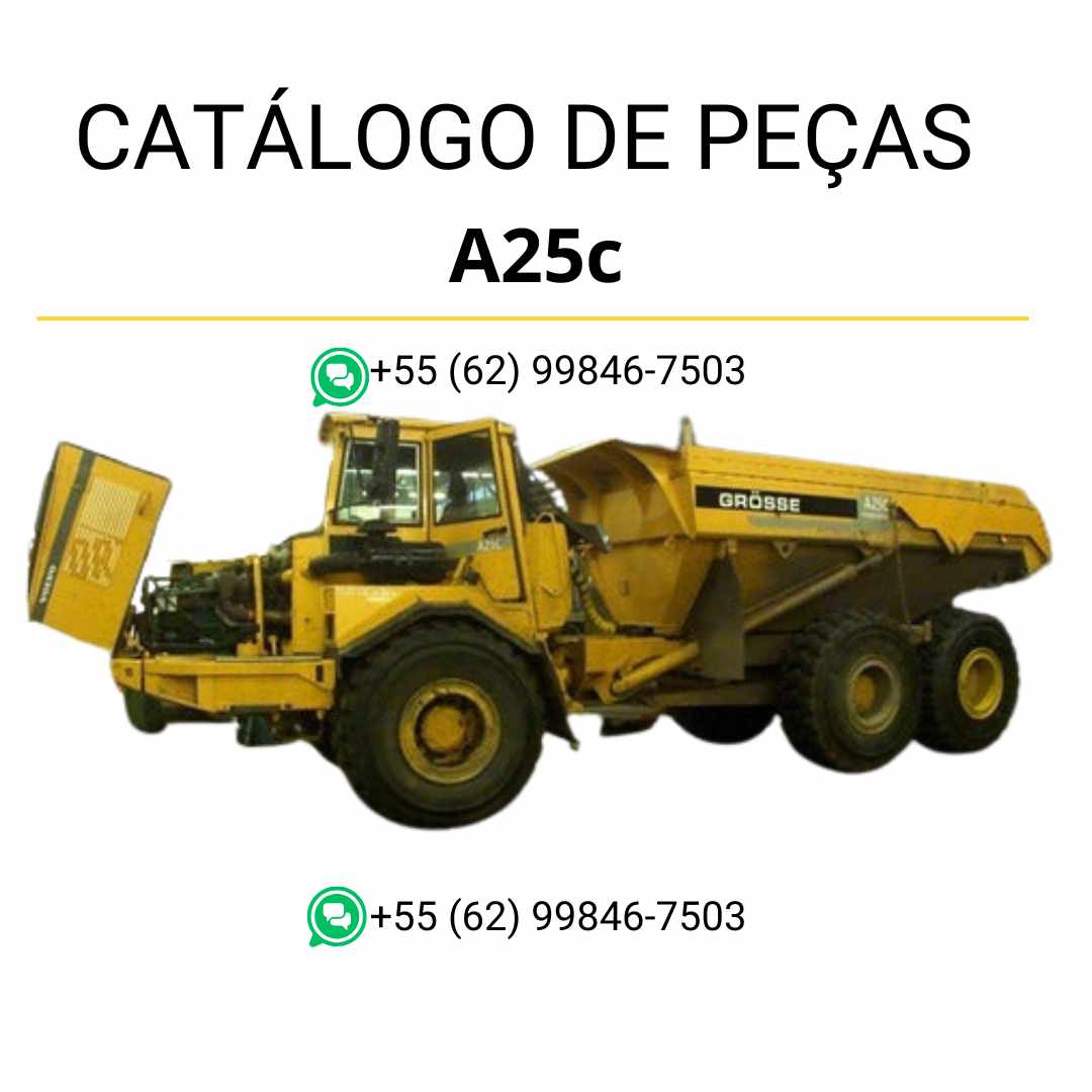 Catálogo PDF de peças para o caminhão articulado Volvo A25C 4x4 – manual em português com diagramas técnicos detalhados