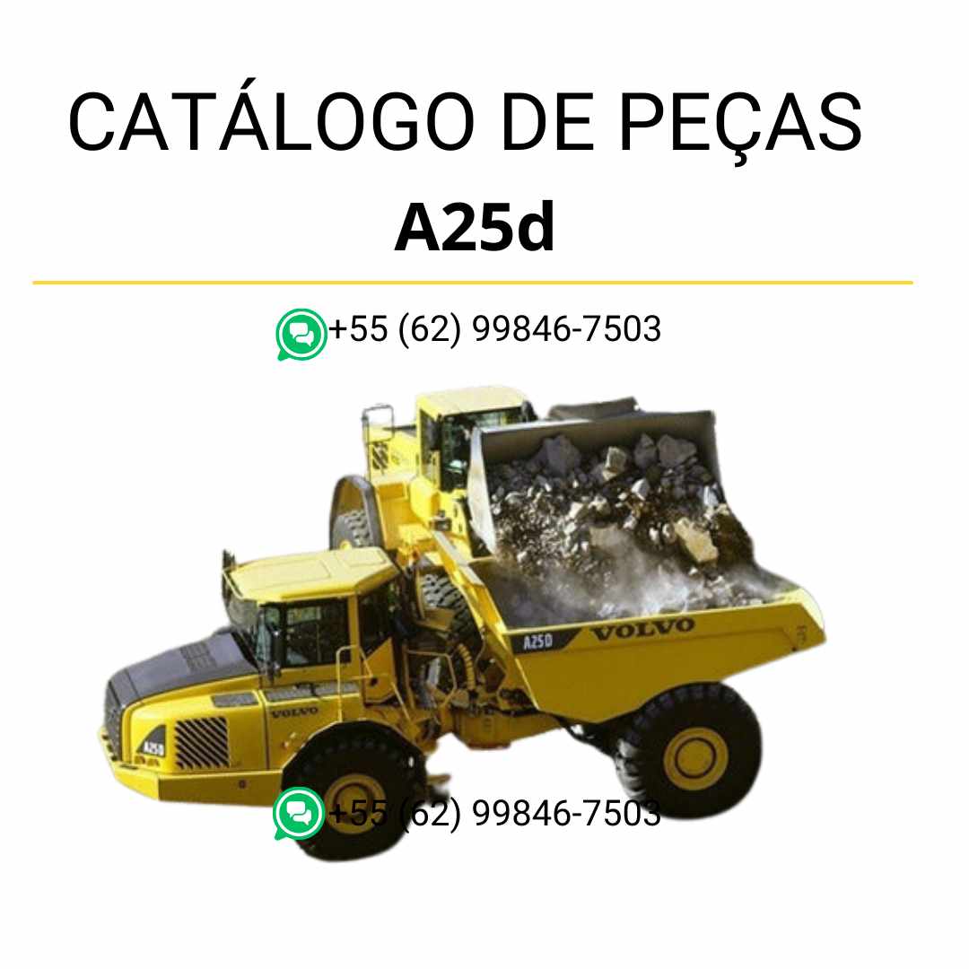 Catálogo de peças em PDF do caminhão articulado Volvo A25D 4x4 – manual técnico ilustrado em português com diagramas completos