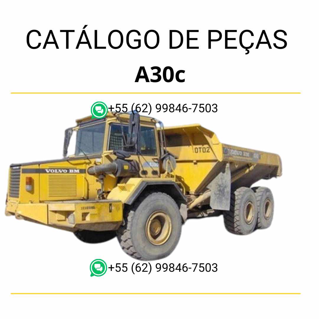 Catálogo de peças em PDF do caminhão articulado Volvo A30C BM – conteúdo em português com diagramas técnicos e listas detalhadas
