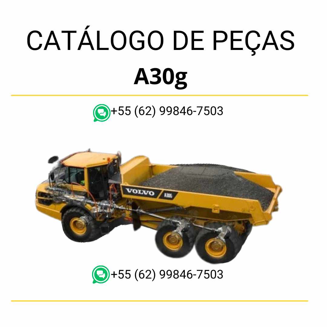 Catálogo em PDF para o caminhão articulado Volvo A30G – conteúdo técnico em português com diagramas e listas detalhadas de peças