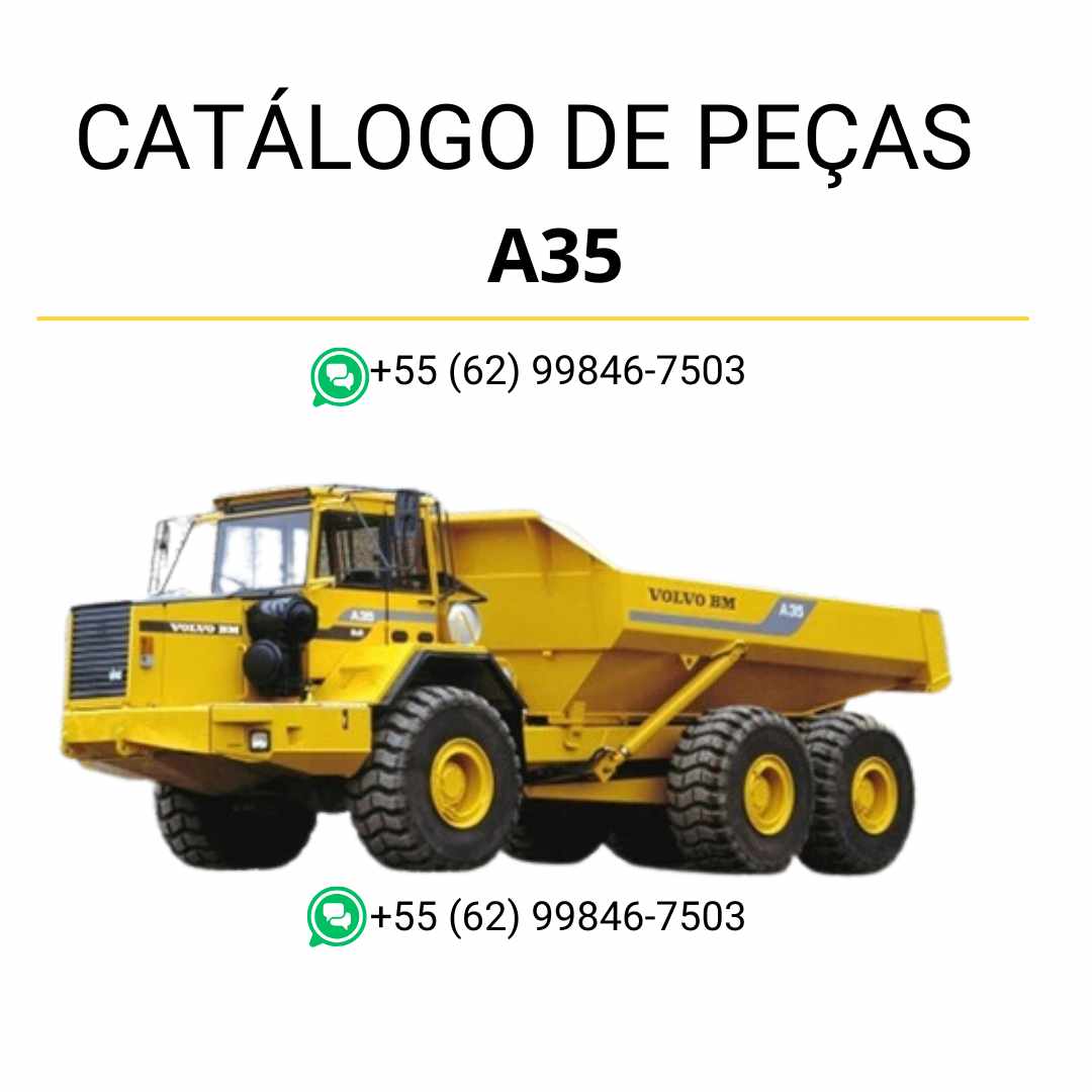 Catálogo de peças em PDF do caminhão articulado Volvo A35 BM – conteúdo em português com diagramas técnicos e identificação de componentes