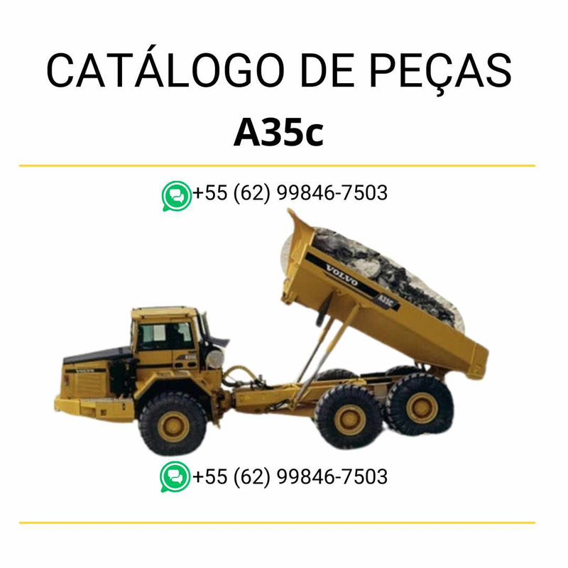 Catálogo em PDF do caminhão articulado Volvo A35C BM – conteúdo técnico em português com diagramas e identificação de peças