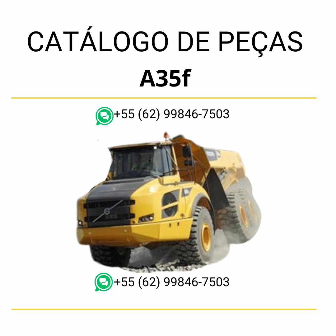Catálogo PDF em português com diagramas técnicos do caminhão articulado Volvo A35F FS – lista completa de peças e componentes