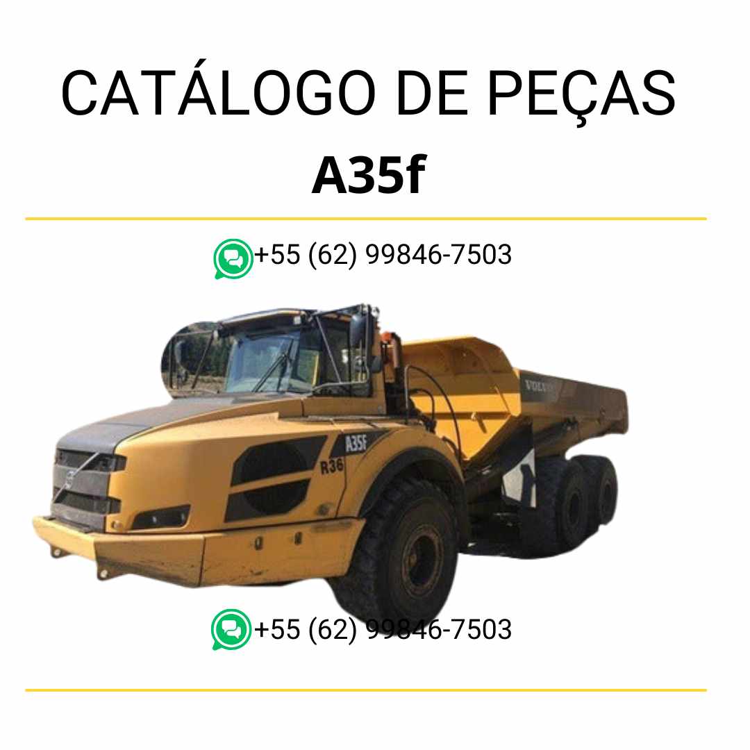 Catálogo PDF em português do caminhão articulado Volvo A35F SN 32 com diagramas técnicos e lista completa de peças originais