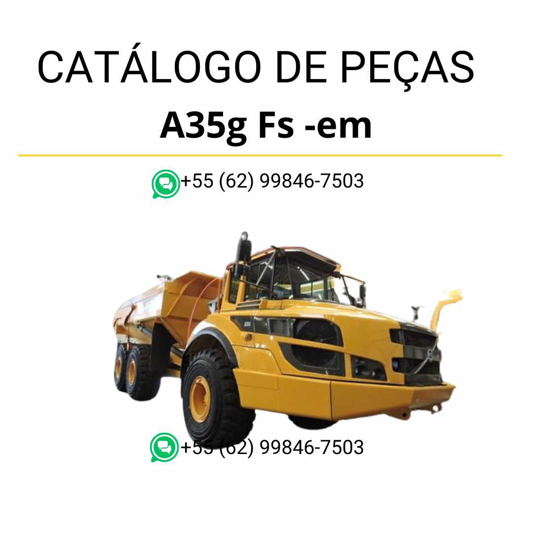 Catálogo PDF em português do caminhão articulado Volvo A35G FS com diagramas técnicos e lista completa de peças e códigos